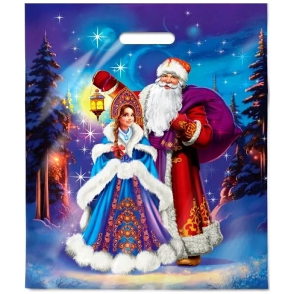 Новогодние пакеты &quot;Колдовская ночь&quot; 40х47+6см 45мкм (50/500шт)