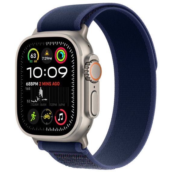 Часы Apple Watch Ultra 2 (2024) GPS + Cellular 49mm, титановый корпус, ремешок Trail (Синий) M/L