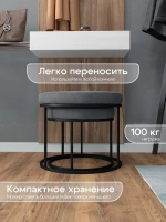 Комплект круглых банкеток - ЧСЕР - серое на черном