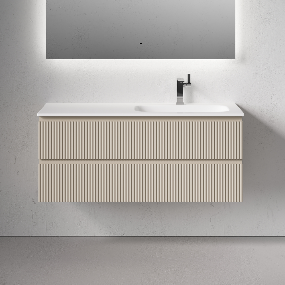 Тумба подвесная SANCOS Snob R правая 1195х445х500, c двумя ящиками оснащенными доводчиками, Beige Soft, арт.SNR120RCE