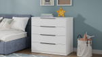 Комод для одежды с ящиками Белый Жемчуг/Белый глянец 4 ящика 92х51х87 см