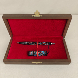 Набор "Цветы России" флешка и ручка Parker с ручной росписью Палех в футляре