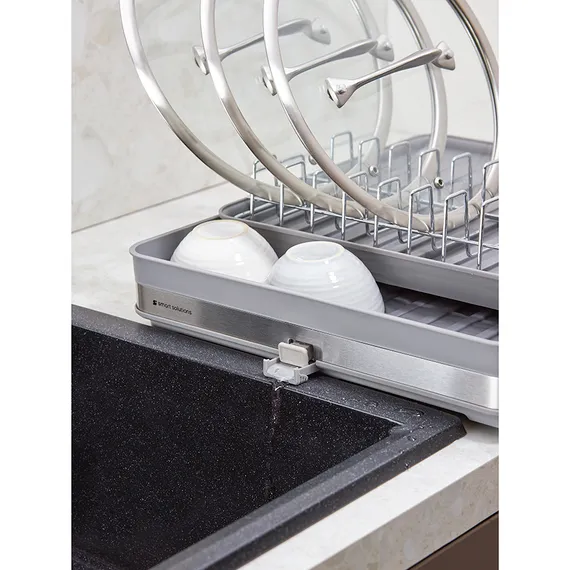 Сушилка для посуды atle раздвижная большая, серая