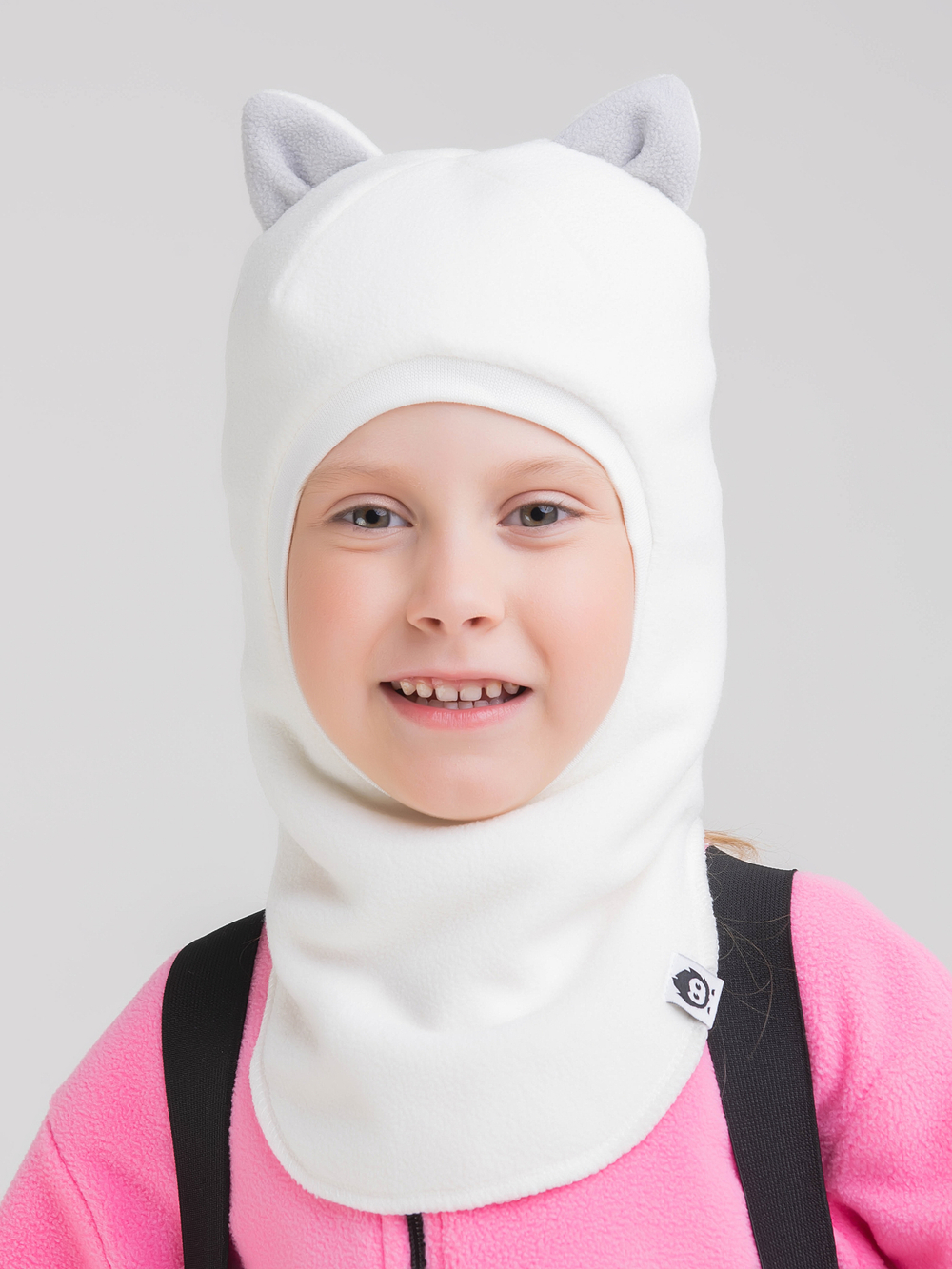 Шлем утепленный "Кошка" молочный