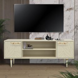 Тумба под ТВ Арт Колор leaves 155см Классик Голд Серый Шелк