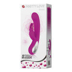 Вибратор с клиторальным стимулятором в виде зайчика Webb - 21 см.