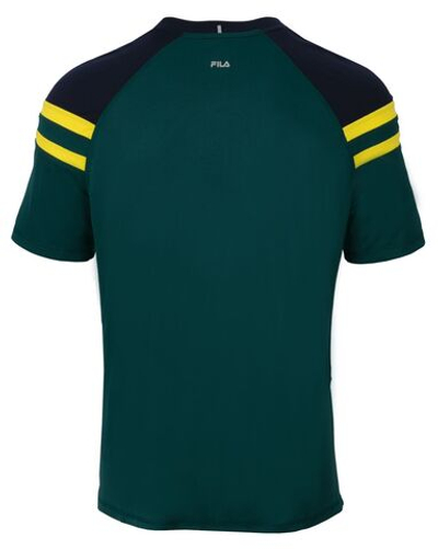 Мужская теннисная футболка Fila T-Shirt Frankie - deep teal/fila navy/buttercup