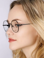 Оправа для очков для зрения женская металлическая круглая
