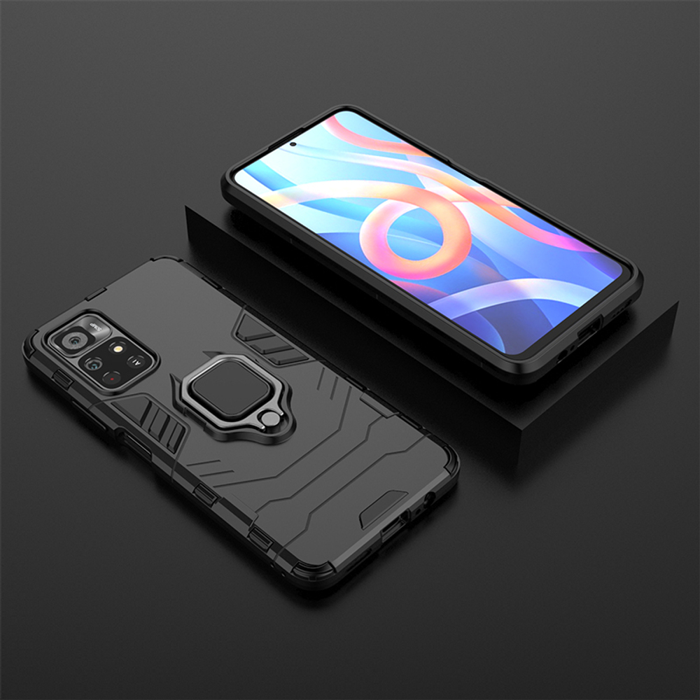 Противоударный чехол с кольцом Panther Case для Xiaomi Poco M4 Pro 5G