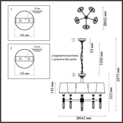 Люстра на штанге Odeon Light 4894/5