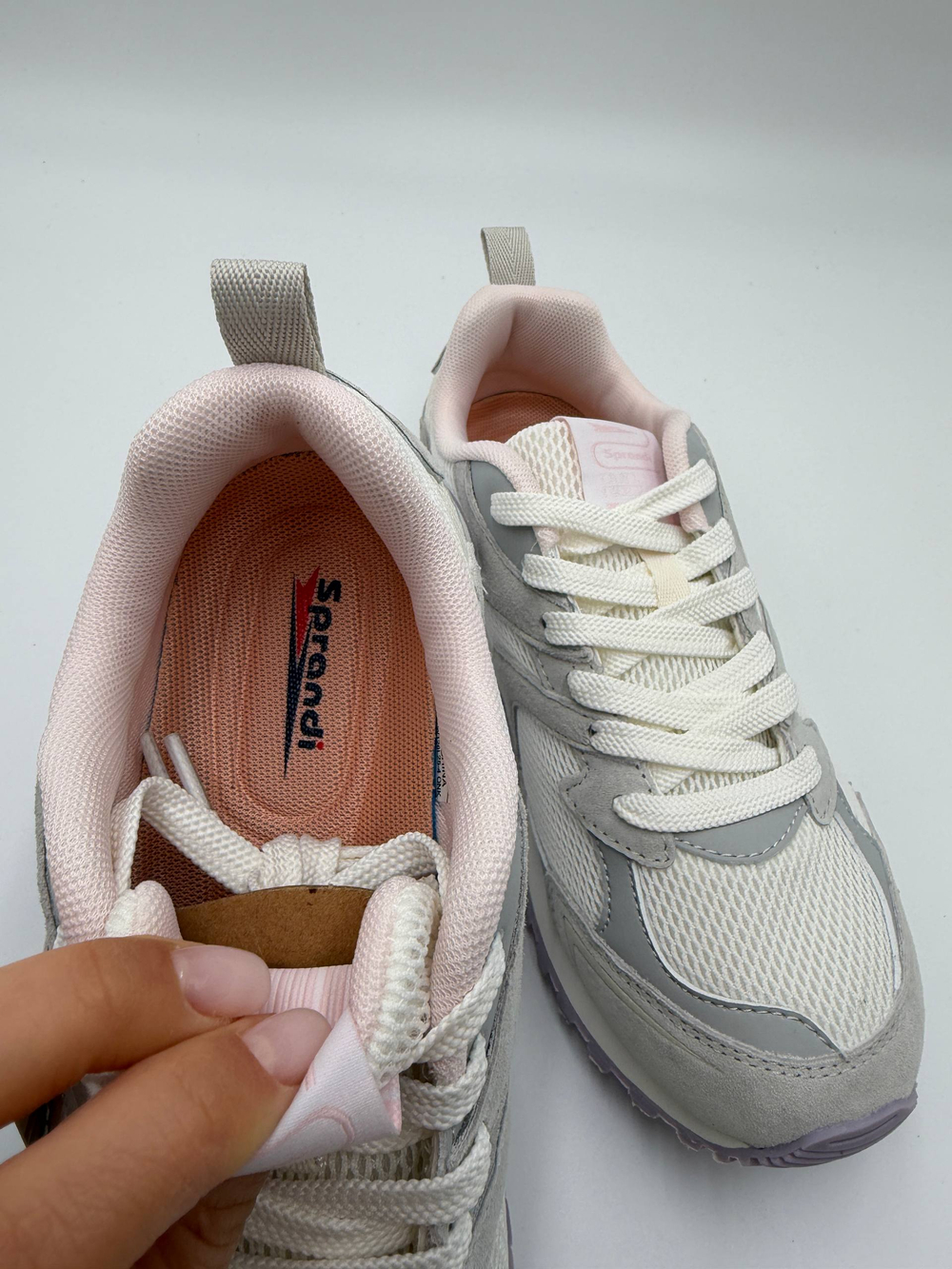 Женские кроссовки цвет "светло-серый/розовый/фиолетовый" артикул 7W126L25-4