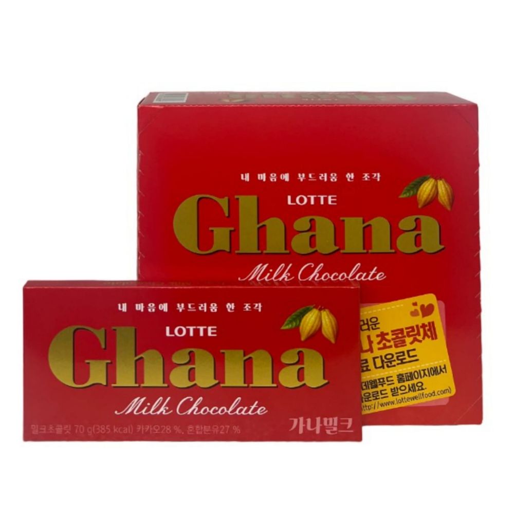 Молочный шоколад Lotte Ghana 70 г