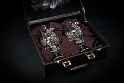 Набор бокалов для вина «Цветочная фантазия» 2 шт. в подарочном футляре с художественным оформлением