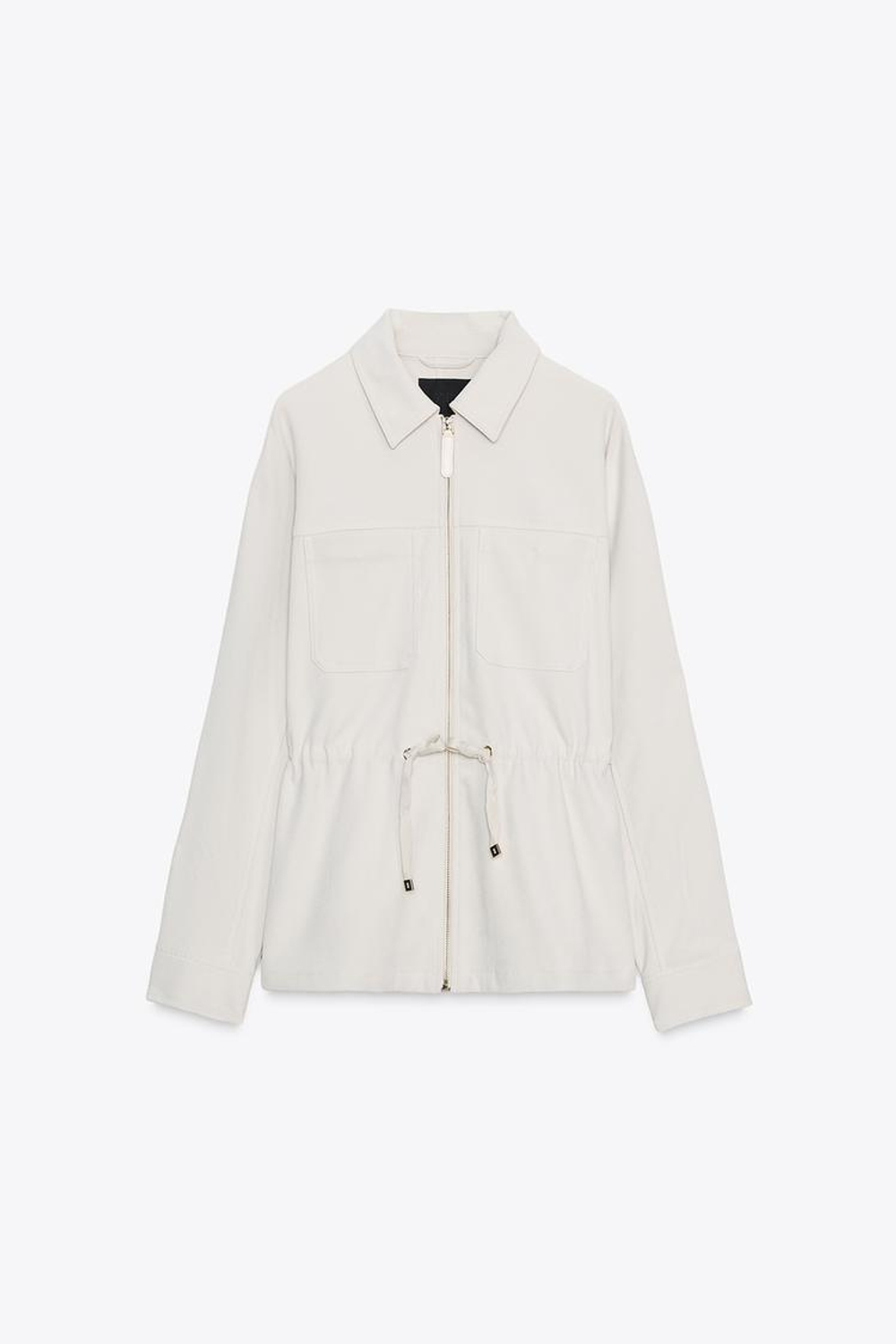 ZARA КУРТКА С КАРМАНАМИ И РЕГУЛИРУЕМОЙ ТАЛИЕЙ, ЭКРЮ