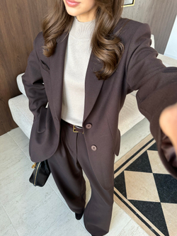 Жакет из вискозы однобортный коричневый