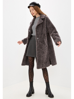 Шуба женская Чебурашка Тедди, графитовая, SilverFox