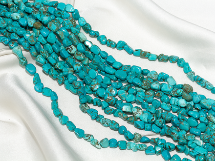 Нить бусины из говлита 6-8мм (галтовка)