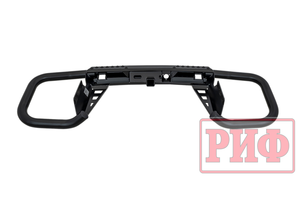 Бампер силовой задний Mitsubishi Pajero IV c квадратом под фаркоп РИФ