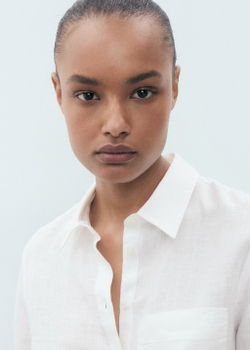 Льняная рубашка с карманом