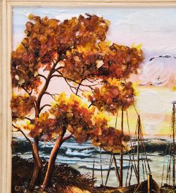 AMB-03/53 Картина «Красота природы» (с янтарной крошкой) H-32см