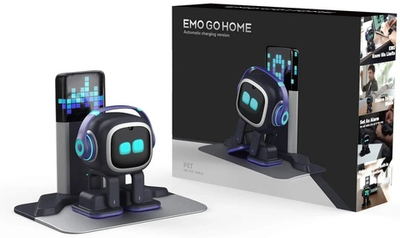 Робот EMO AI Desktop Pet с зарядной станцией (черный)