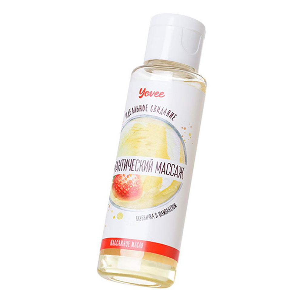 Масло для массажа с ароматом клубники и шампанского ToyFa Yovee Романтический массаж 50мл