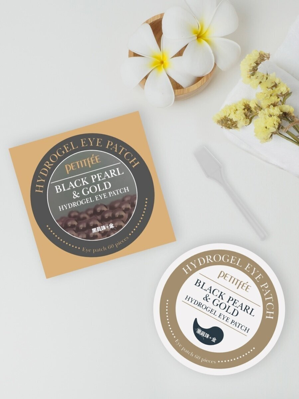 Petitfee Гидрогелевые патчи для глаз Black Pearl & Gold Hydrogel Eye Patch, 60 шт.
