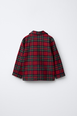 ZARA ФЛАНЕЛЕВАЯ ПИЖАМА В КЛЕТКУ, КРАСНЫЙ