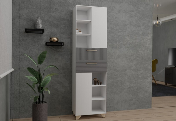 Пенал Копенгаген (белый матовый, серый графит)