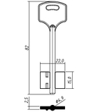Заготовка сувальдного ключа 12725 ELB14D
