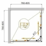 Душевой уголок Cezares Molveno 80x80 MOLVENO-A-2-80-C-Cr-IV стекло прозрачное/профиль хром