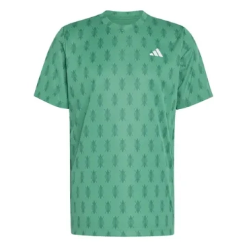 Мужская теннисная футболка Adidas Club Climacool Graphic - semi court green/collegiate green