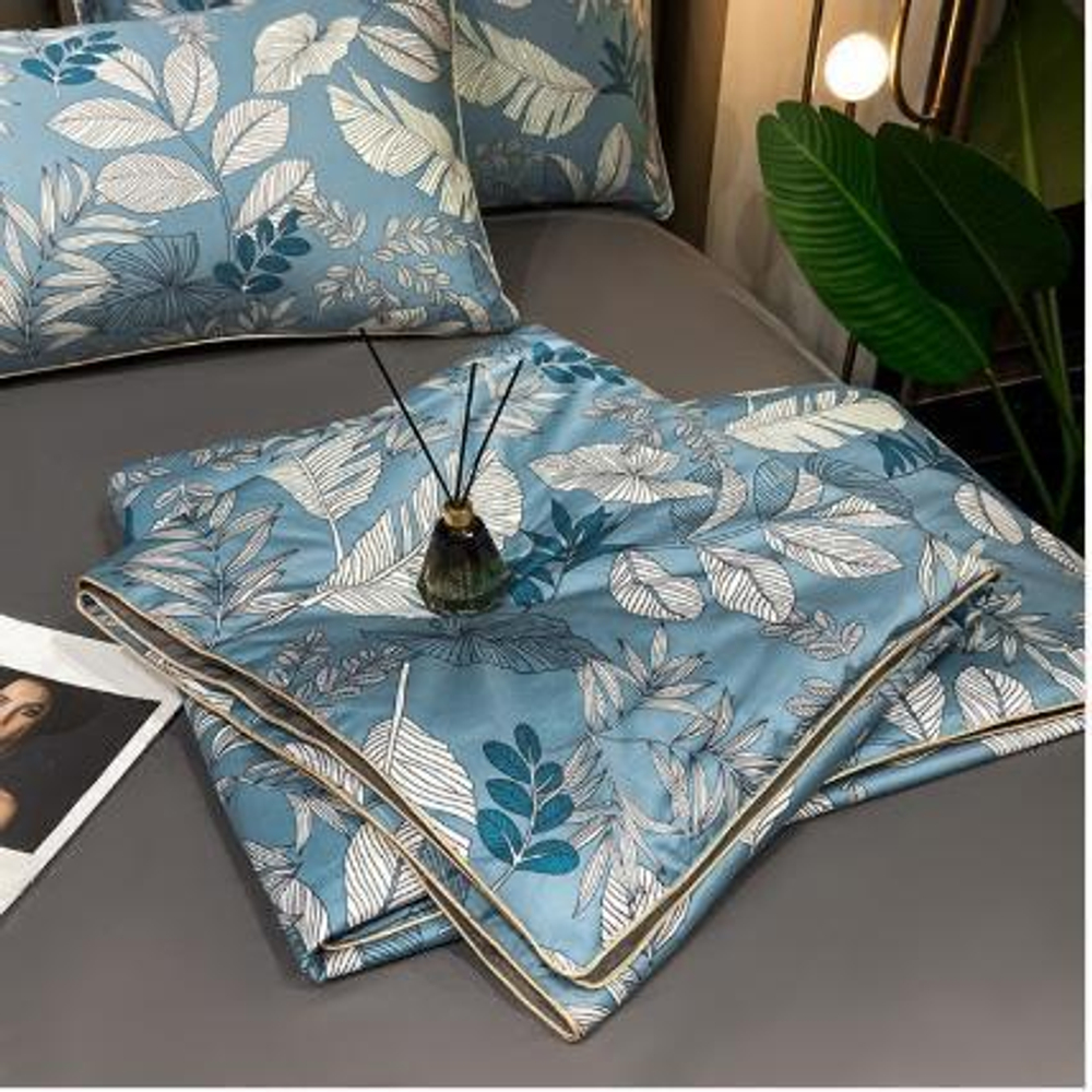 ZEPHYR HOME Одеяло летнее 150х200 Полуторка Египетский хлопок голубой