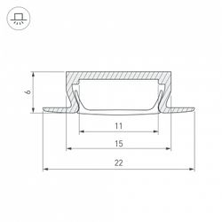 Профиль встраиваемый Arlight MIC-F-2000 ANOD Brown Deep 017655