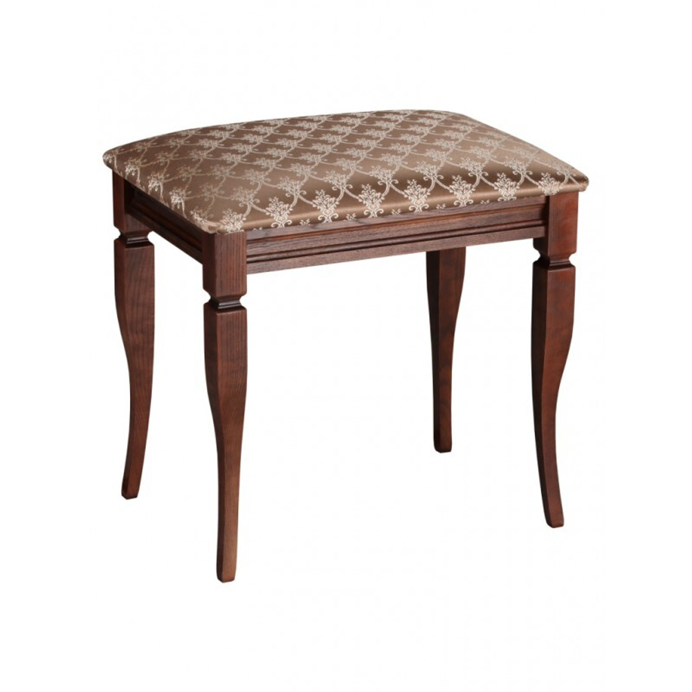 Банкетка "Классик" 350х490 дуб коричневый/черная патина/жаккард кремовый ККЧ49БК