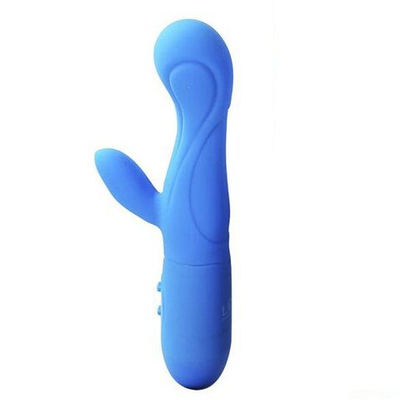 Синий вибратор Aimee - 17 см. (Цвет: синий)