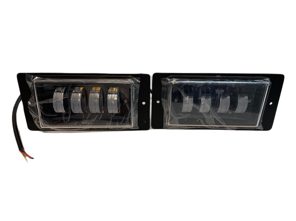 Противотуманные фары ВАЗ 2110 12В 4 дисковые линзы 2 режима белый + желтый металлический корпус