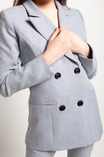 Брючный костюм классический серо-голубой Nadya