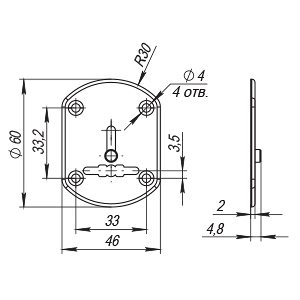 Декоративная накладка ESC021/1-SS-NEW (нержавейка) на сув. замок со шторкой (1 шт.) тех.упак.