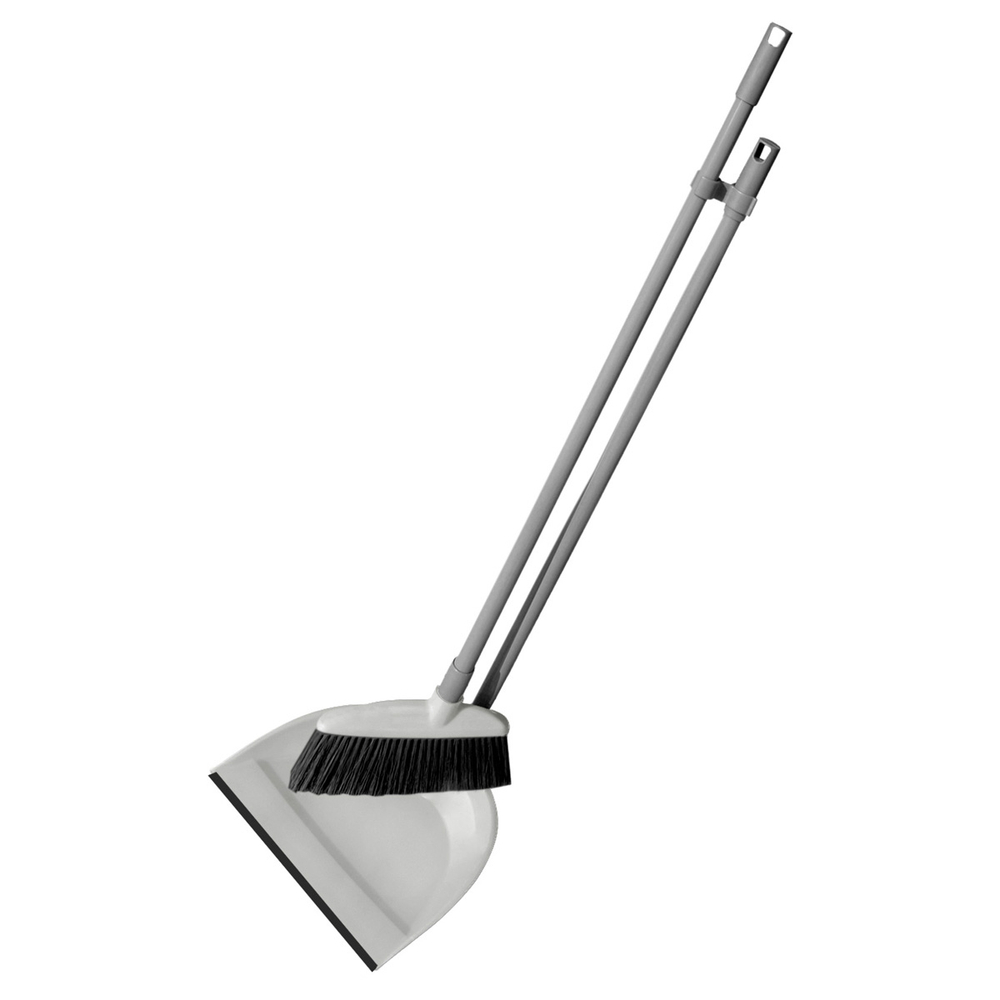 Комплект для уборки York "Лень", совок + щетка, пласт.ручка 92 см, пластик, резиновый край