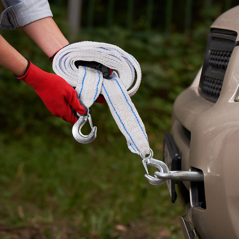 Трос буксировочный 10т, 5м, с двумя крюками, в чехле REXANT