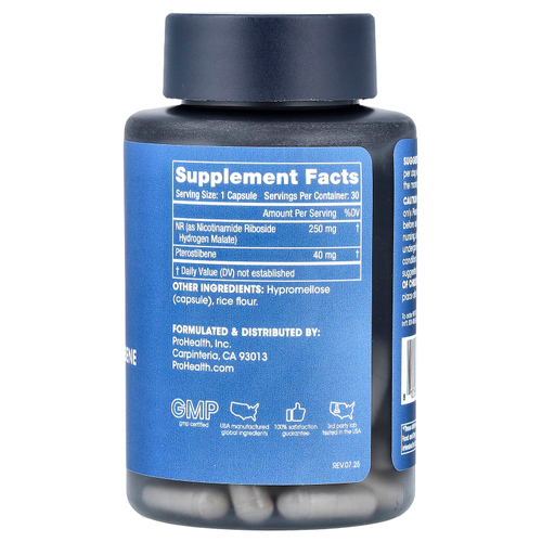 ProHealth Longevity, NR и птеростильбен, 30 капсул