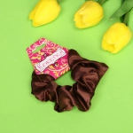 Резинка для волос 1шт «Кокетка - Mirabelle», цвет коричневый, d-10,5см