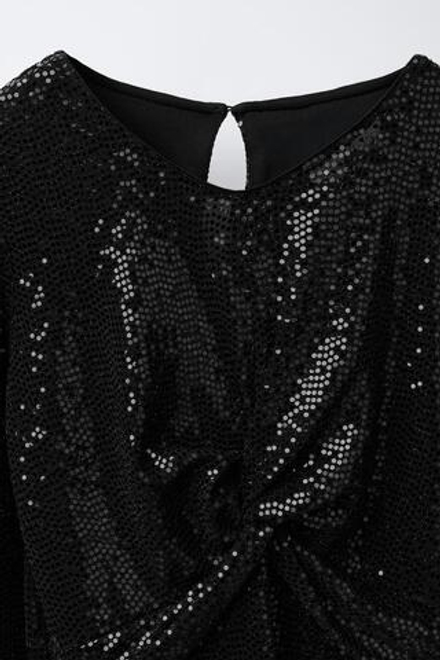 ZARA ПЛАТЬЕ С УЗЛОМ И БЛЕСКОМ, ЧЕРНЫЙ