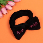 Повязка на голову «New collection Vostok - Best girl», цвет черный, розовый, голубой и сиреневый, 20*6см ( упаковка белый ZIP пакет )