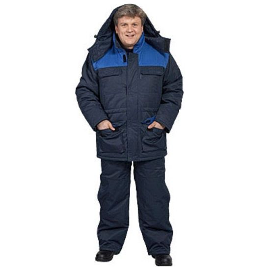 Костюм зимний "Буран-УРСУ.С" полукомбинезон (т.синий/василек)