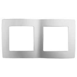 12-5002-03 ЭРА Рамка на 2 поста, Эра12, алюминий | ЭРА 12 Алюминий