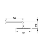 Верхний душ NEBULA, круглый, диаметр 200 мм, с настенным кронштейном диаметром 25 мм, хром ST-NEB-115138-CR