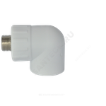 Угольник PP-R комбинированный белый Дн 25х3/4" НР RTP (РосТурПласт) 10802