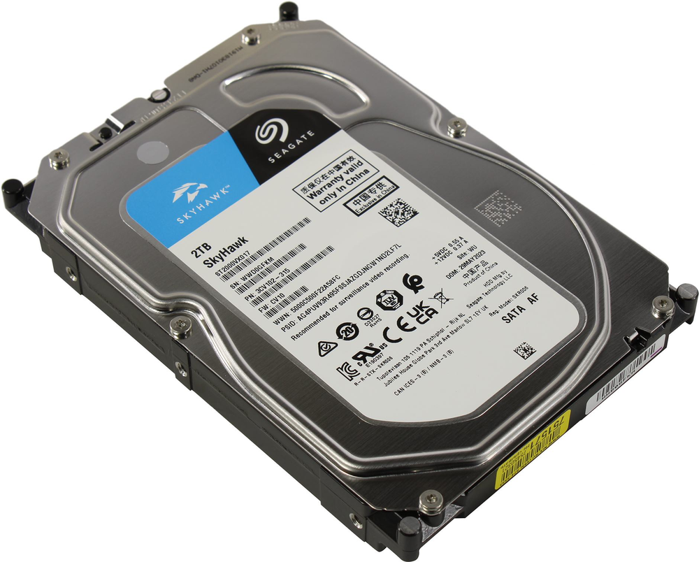 Жёсткий диск HDD 2 Tb SATA 6Gb/s Seagate SkyHawk Surveillance ST2000VX017 3.5" 256Mb